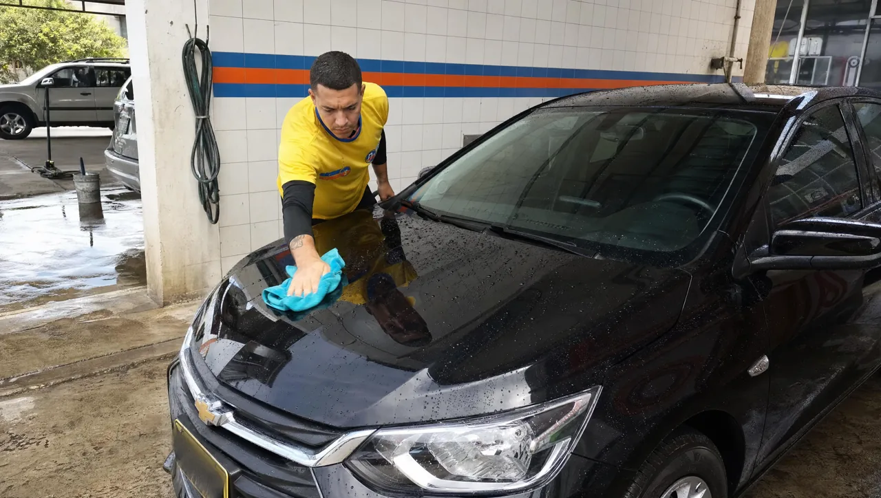 Carro con brillado tras el lavado